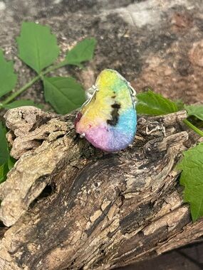 Rainbow Solar Quartz 925 Sterling Silver Ring